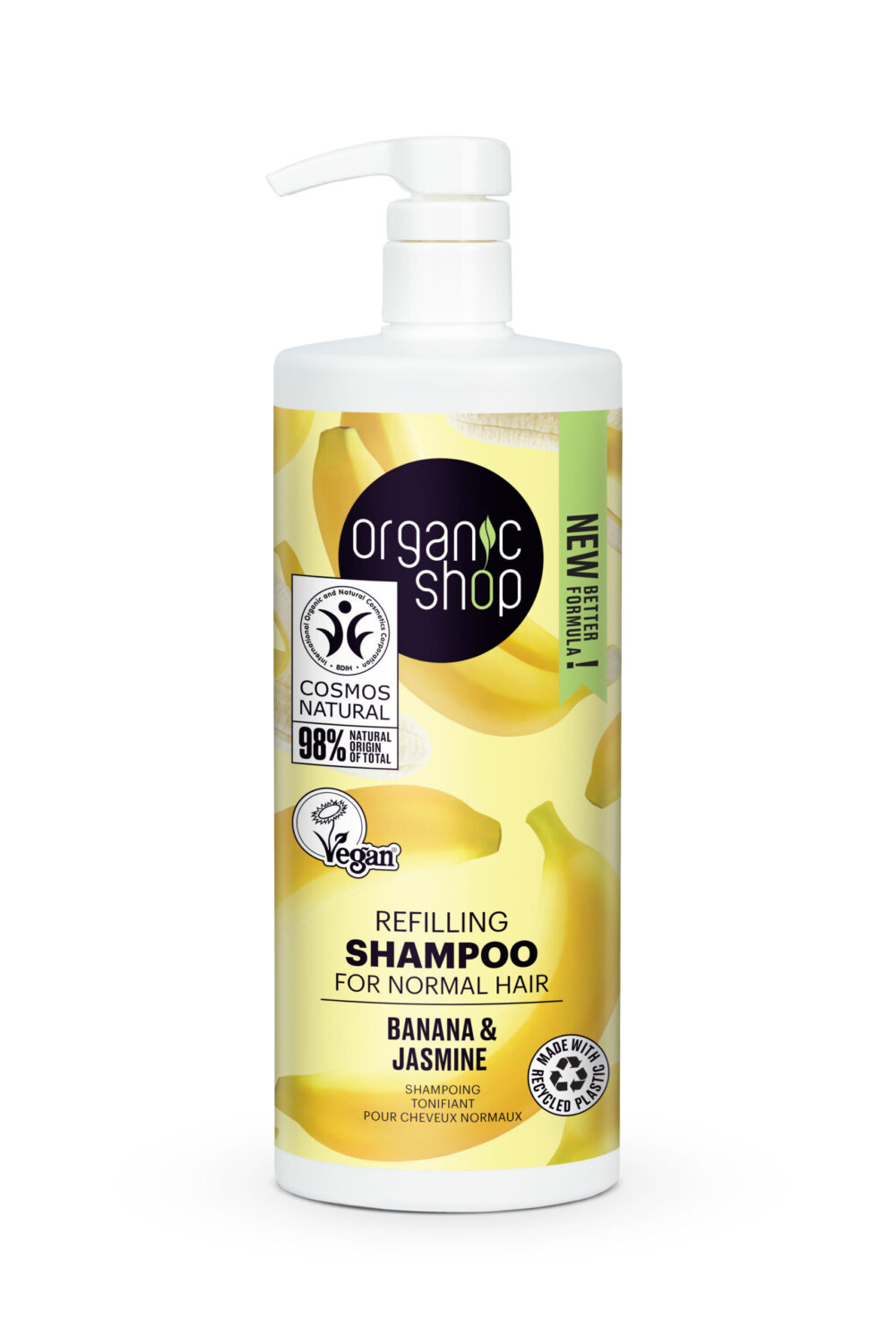 CHAMPÚ REFILL PARA CABELLO NORMAL PLÁTANO Y JAZMÍN - 1000 ml