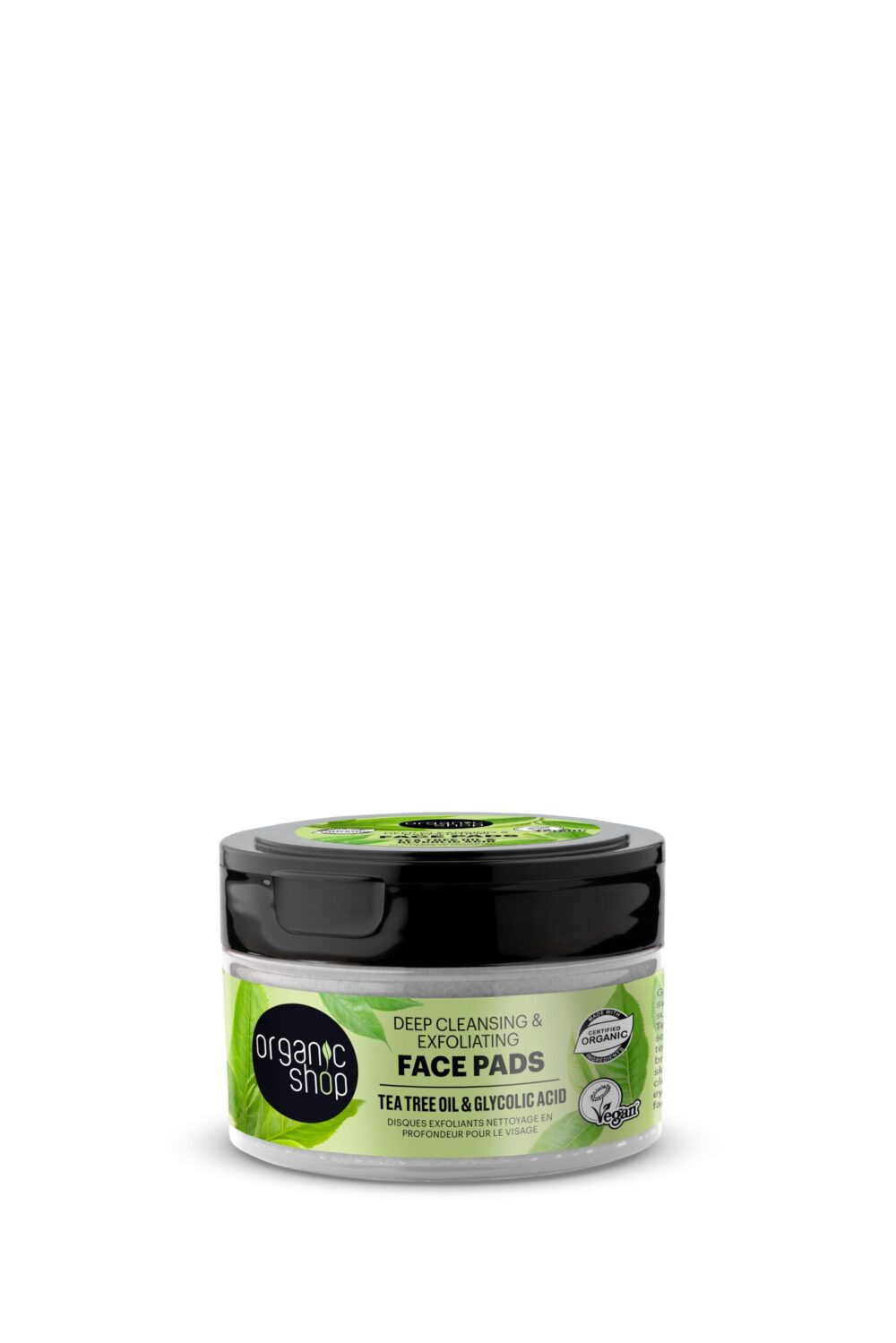 DISCOS FACIALES EXFOLIANTES DE LIMPIEZA PROFUINDA ACEITE DE ÁRBOL DE TÉ Y ÁCIDO GLICÓLICO - 20 uds