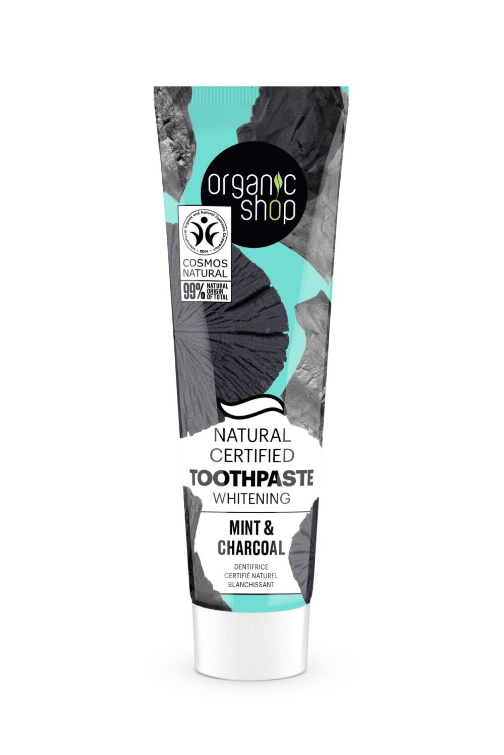 ORGANIC SHOP -  Pasta de dientes Blanqueante certificada Carbon y Menta 100 G