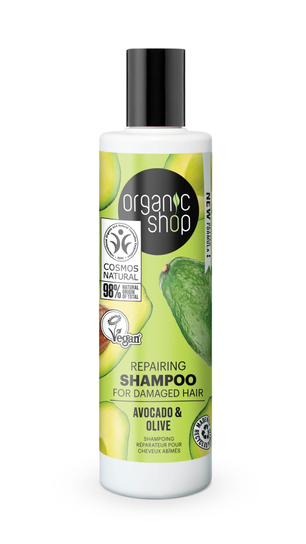 CHAMPÚ REPARADOR PARA CABELLO DAÑADO AGUACATE Y OLIVA - 280 ml