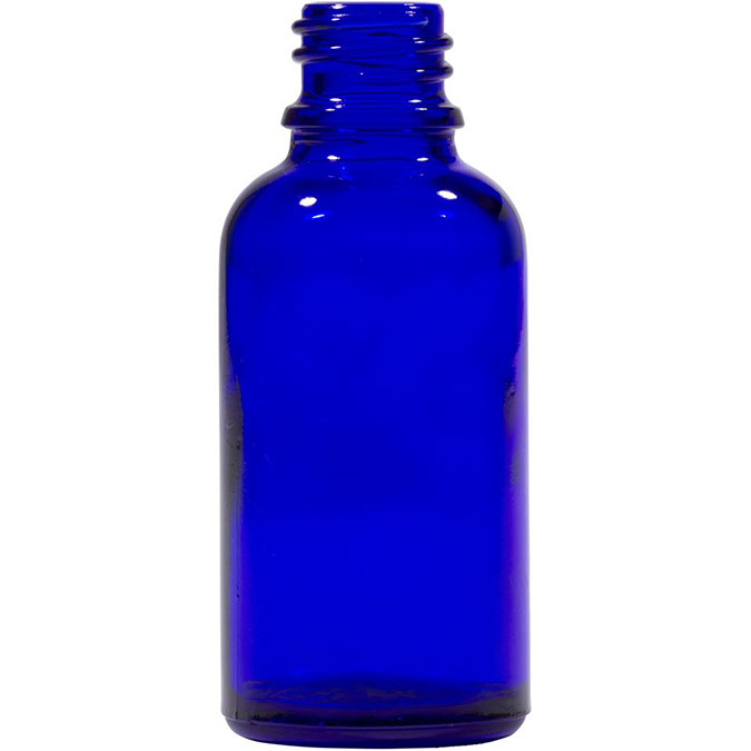 FRASCO DE VIDRIO AZUL DIN18 CUELLO ESTRECHO - 50 ml